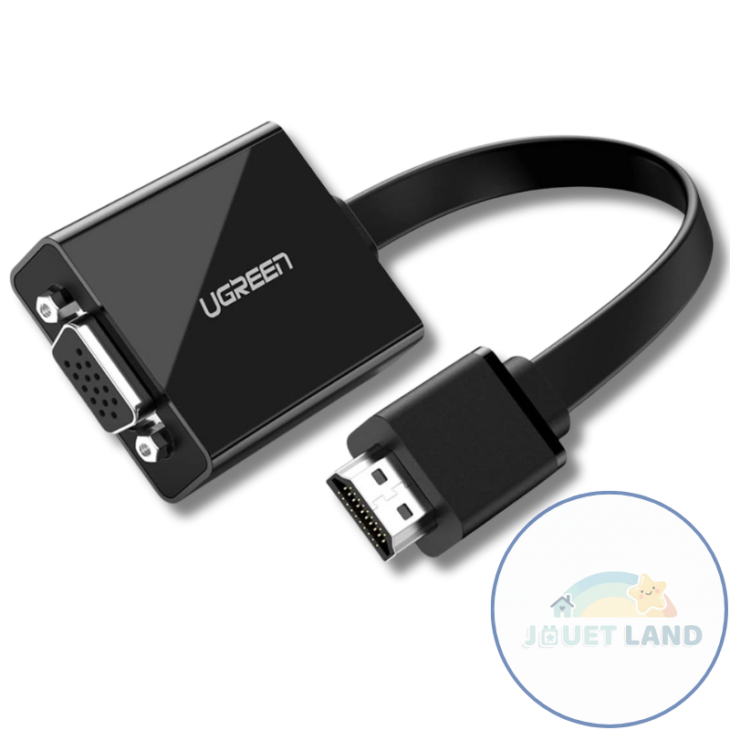 UGREEN Adaptador HDMI a VGA 1080p con Audio y Alimentación USB (Negro)